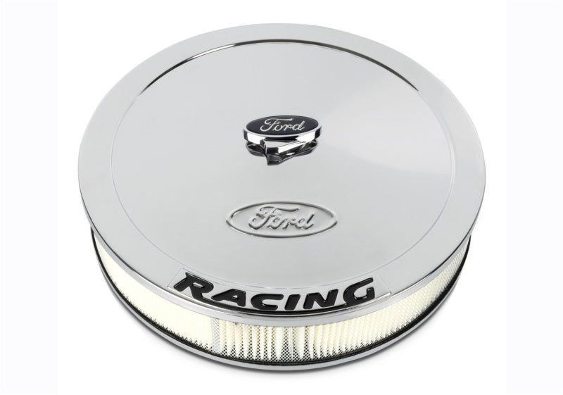 Ford Racing Air Cleaner Kit - Chrome w/ Black Emblem