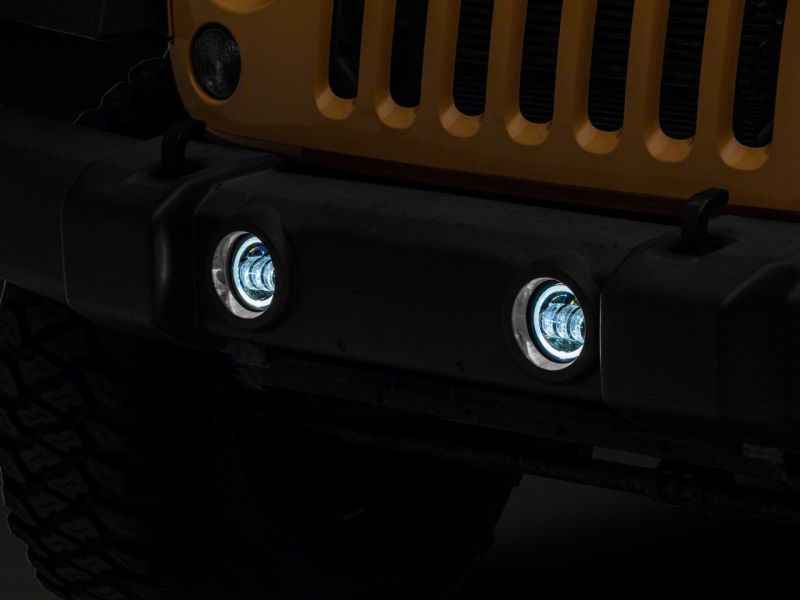 Raxiom 07-18 Jeep Wrangler JK Axial Series Halo LED Fog Lights- Amber