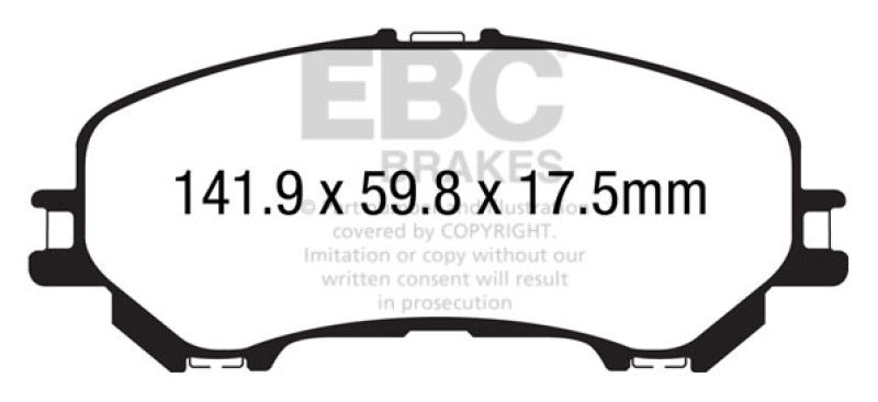 EBC 14+ Nissan Rogue 2.5 2 row seating Ultimax2 Front Brake Pads