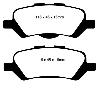 EBC 08+ Toyota Venza 2.7 Yellowstuff Rear Brake Pads