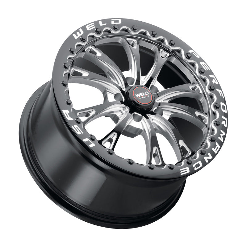 Weld S908 18X10 Belmont Drag Beadlock 5X115 ET30 BS6.70 Gloss Black MIL Dia 78.1