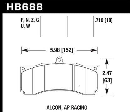 Hawk DTC-80 AP Racing/Stop Tech Universal Performance Compound Racing Brake Pads