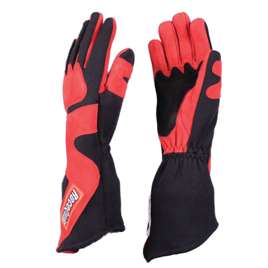 RaceQuip SFI-5 Red/Black Large Long Angle Cut Glove