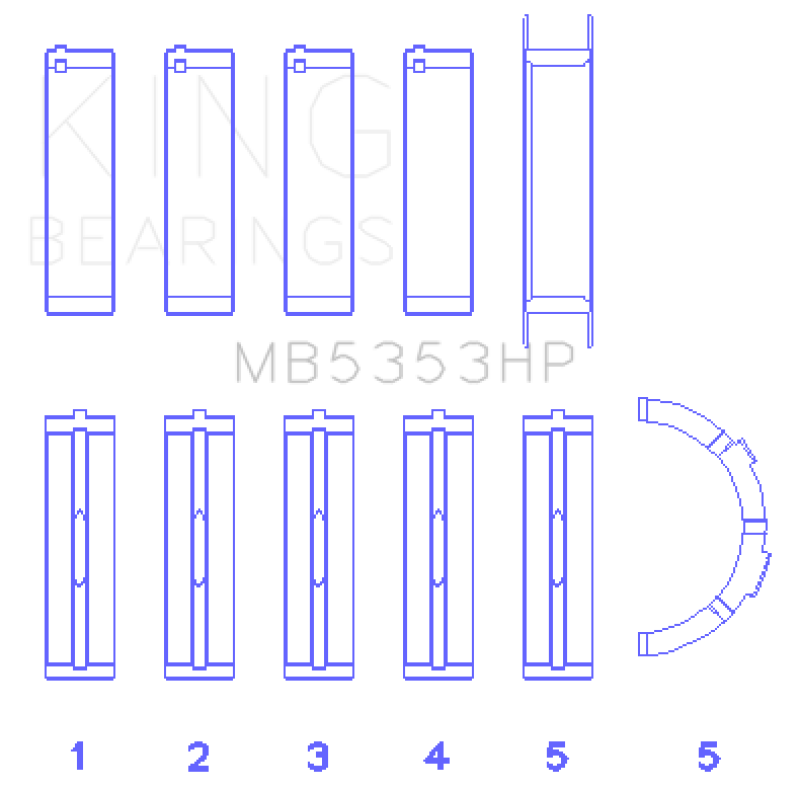 King Ford 281 4.6L SOHC 16V Performance Main Bearing Set - Size Standard X