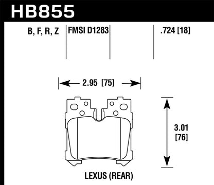 Hawk 07-17 Lexus LS460 / 08-16 Lexus LS600h HPS Street Rear Brake Pads