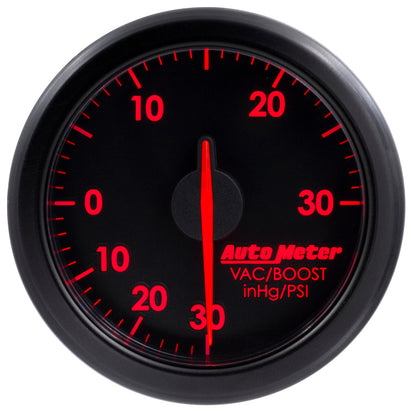 Autometer Airdrive 2-1/6in Boost/Vac Gauge 30in HG/30 PSI - Black