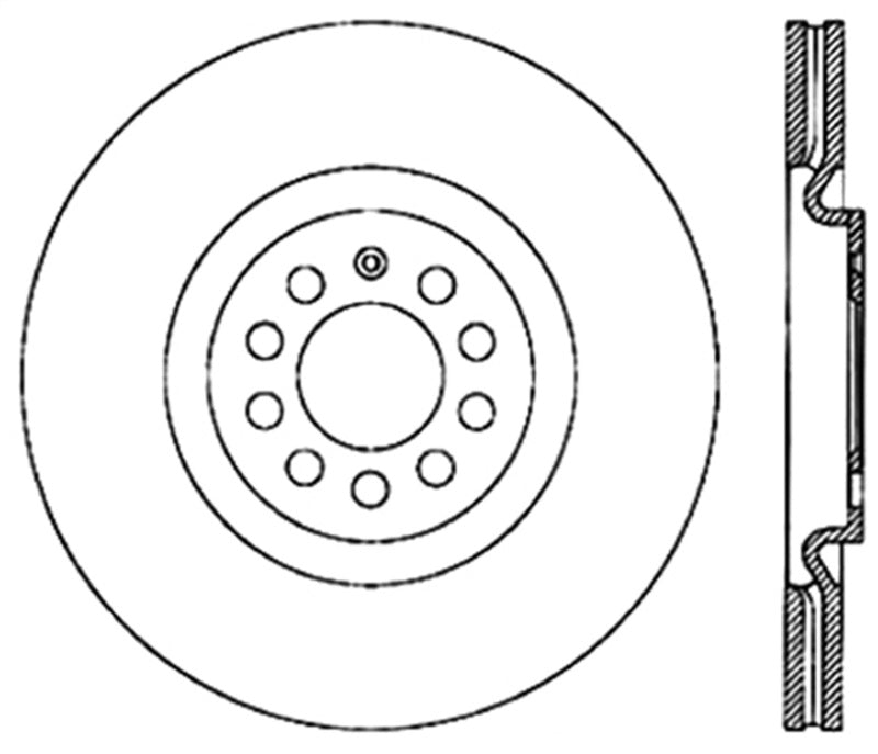 StopTech 00-06 Audi TT Quattro / 03/04-12/04 VW Jetta Right Front Drilled CRYO-STOP Rotor